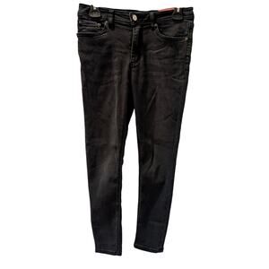 Acne Studios Blå Konst Skinny Jeans Black Cropped Raw Hem Scandi Minimalist